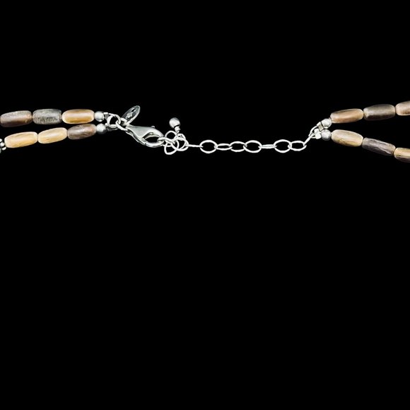 Vintage Sterling Silver Faux Turquois Beaded Pendant Necklace (4975) - Picture 7 of 9